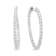 18K White Gold 3 5/8 Cttw Round Diamond Curved Inside-Outside Hoop Earrings