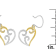 10K Two-tone Gold Round Diamond Heart Dangle Earrings 1/4ctw