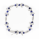 18K White Gold Round Blue Sapphire and Round Diamonds Floral Design Link Bracelet