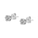 Sterling Silver 1/10ctw Prong Set Round-Cut Trio Diamond Stud Earrings