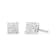 Sterling Silver 5/8ctw Princess Cut Diamond Invisible Set Quad Composite
Stud Earrings