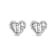 Sterling Silver 1/2 Cttw Round and Baguette Diamond Composite Heart
Shaped Stud Earring