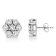 14K White Gold 1/2 Ctw Prong Set Round Diamond Flower Stud Earrings