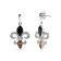 Sterling Silver Marquise Cut Onyx and Citrine with Diamond Accent Fleur
De Lis Drop Stud Earrings