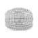 Sterling Silver 2.0ctw Round and Baguette-Cut Diamond Cluster Ring (H-I
Color, I1-I2 Clarity)