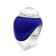 18K White Gold 14mm White Quartz and 1/5 Cttw Diamond Halo with Blue
Enamel Dome Ring