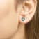 Sterling Silver 1/6 Cttw Blue Diamond Open Double Heart Stud Earrings