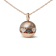 18K Rose Gold Pave Round Black and White Diamonds Ball with Heart Design Pendant