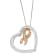 10K Rose Gold Over Sterling Silver Heart-Shaped 1/6ctw Diamond Heart and
Ribbon Pendant w\chain