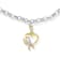 10K Yellow Gold 1/10ctw Diamond Awareness Ribbon & Heart Charm .925
Sterling Silver Rolo Bracelet