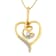 Diamond-Accented Swirl Open Heart 10K Yellow Gold Pendant Necklace with
18" Chain