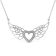 .925 Sterling Silver Pave-Set Diamond Accent Fairy Wing 18" Heart
Pendant Necklace