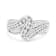 10K White Gold Ring 3/4ctw Round and Baguette-Cut Diamond Bypass Ring
(H-I Color, I2-I3 Clarity)