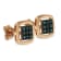 10K Rose Gold Over Sterling Silver Rose Cut Treated Diamond Stud Earring .25ctw