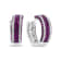 18K White Gold 1 7/8 Cttw Diamond and 1mm Round Red Ruby Open Swish Hoop Earrings