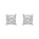 Sterling Silver 1/4ctw Miracle Set Princess-Cut Diamond Solitaire Stud
Earrings with Hidden Halo