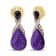 18K Two-tone Gold Over Sterling Purple Enamel 1/5ctw Pave-Set Diamond
and Black Onyx Earrings