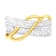 10K White and Yellow Gold 1 1/10ctw Channel-Set Diamond Bypass Band Ring
(J Color, I3 Clarity)