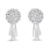 14K White Gold 3/4ctw Diamond Floral Cluster Drop and Dangle Stud Earrings