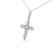 0.875ctw Round and Baguette Diamond Zigzag Cross 10K Yellow Gold Pendant