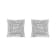 14K White Gold 1.0ctw Princess And Round-Cut Diamond Square Stud Earrings
