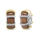 18K Two-tone Gold Over Sterling Brown Enamel 9/10ctw Diamond Huggies