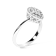 Sterling Silver 3/8 Cttw Lab Grown Diamond Cluster and Halo Pear Promise Ring