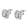 Sterling Silver 1/2ctw Round-Cut Diamond Halo Cluster Stud Earring