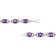 .925 Sterling Silver 7x7 mm Cushion Cut Amethyst and 1/20ctw Round Cut
Diamond Tennis Bracelet