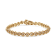 10K Yellow Gold Over Sterling Silver 1/10 Ctw Diamond Open Circle Tennis Bracelet