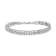Rhodium Over Sterling Silver 1.0 Cttw Diamond Double-Link Tennis Bracelet