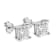 Sterling Silver 1/4ctw Miracle Set Princess-cut Diamond Solitaire Stud Earrings
