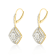Sterling Silver Rose Diamond Dangle Earring .25ctw