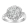 14K White Gold Floral Cluster Diamond Ring (1.0ctw, H-I Color, SI2-I1 Clarity)