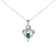Sterling Silver Pear Emerald and Diamond Accent Heart Pendant Chain- 18 Inches