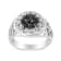 Sterling Silver 1/4ctw White and Black Diamond Halo Cluster Ring for Men
(I-J Color, I3 Clarity)