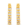 10K Yellow Gold 1.0ctw Round and Baguette-Cut Diamond Hoop Earrings