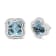18K White Gold Clover Cut Blue Topaz Gemstone with Round Diamonds Halo
Stud Earrings