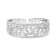 18K White Gold 3 1/4 Cttw Pave Diamond Openwork Floral Filigree Bangle Bracelet