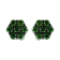 Sterling Silver 2.0ctw Prong Set Round-Cut Treated Green Diamond Floral
Cluster Stud Earring