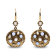 18K Yellow Gold Special Cut Round Blue Sapphire with White and Brown
Diamond Cluster Dangle Earrings