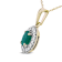 14K Yellow Gold 6x4mm Emerald and 1/5ctw Round Diamond Halo Pendant
w\chain 18"