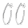 Sterling Silver 1/2ctw Round and Baguette-Cut Diamond Inside-Outside
Hoop Earrings