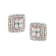 Diamond Accented Square-Shaped 10K Tri-Color Gold Over Sterling Silver
Milgrain Stud Earrings