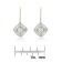 Sterling Silver Rose Diamond Dangle Earring .25ctw