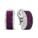 Black Rhodium Over 18K White Gold 3/4 Cttw Round Diamonds and Ruby
Huggie Hoop Earrings