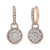 18K Rose Gold 1 1/2ctw Round Shaped Diamond Composite Drop and Dangle
Leverback Earrings