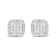10K White Gold 7/8 Cttw Diamond Princess Composite and Halo Stud
Earrings (I-J Color, I1-I2 Clarity)