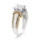 1.50ctw Princess Cut Diamond Quad Engagement 14K White and Yellow Gold Ring