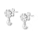 14K White Gold 3/4ctw Diamond Floral Cluster Drop and Dangle Stud Earrings